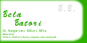 bela batori business card